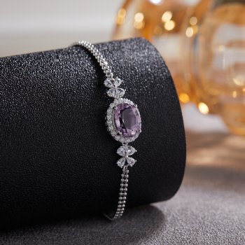 S925 Sterling Silver Natural Topaz Amethyst and Colorful Gemstone Bracelet